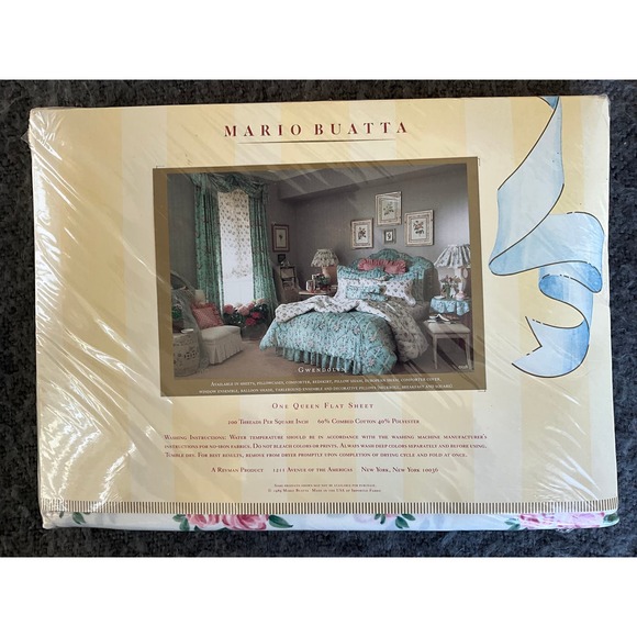 NOS MARIO BUATTA 80’s ViNtAgE Queen 🌷 Flat sheet - Picture 3 of 5